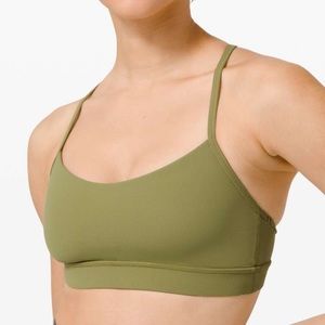 Lululemon Flow Y Bra Nulu light support size 8 - Bronze Green, worn once